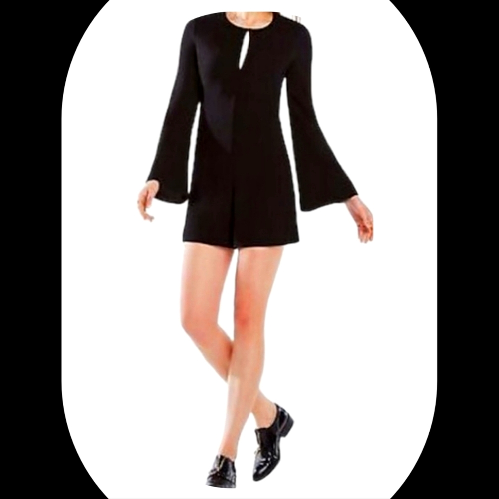 BCBGMaxAzria Black Long Sleeve Asymmetrical Jumpsuit